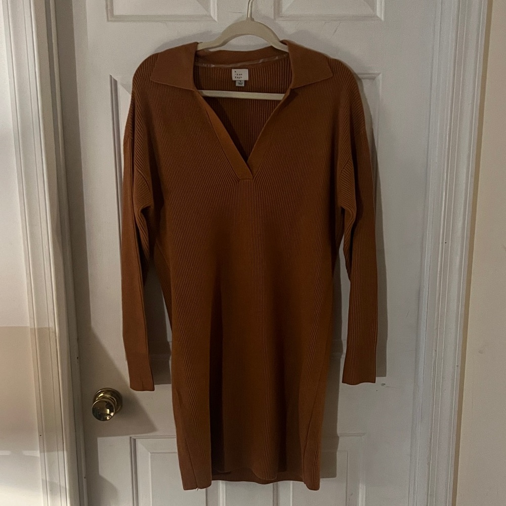 a new day Rust Long Sleeve Dress
